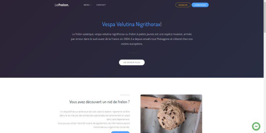 Plateforme de signalement de nids de frelon asiatique LeFrelon.com